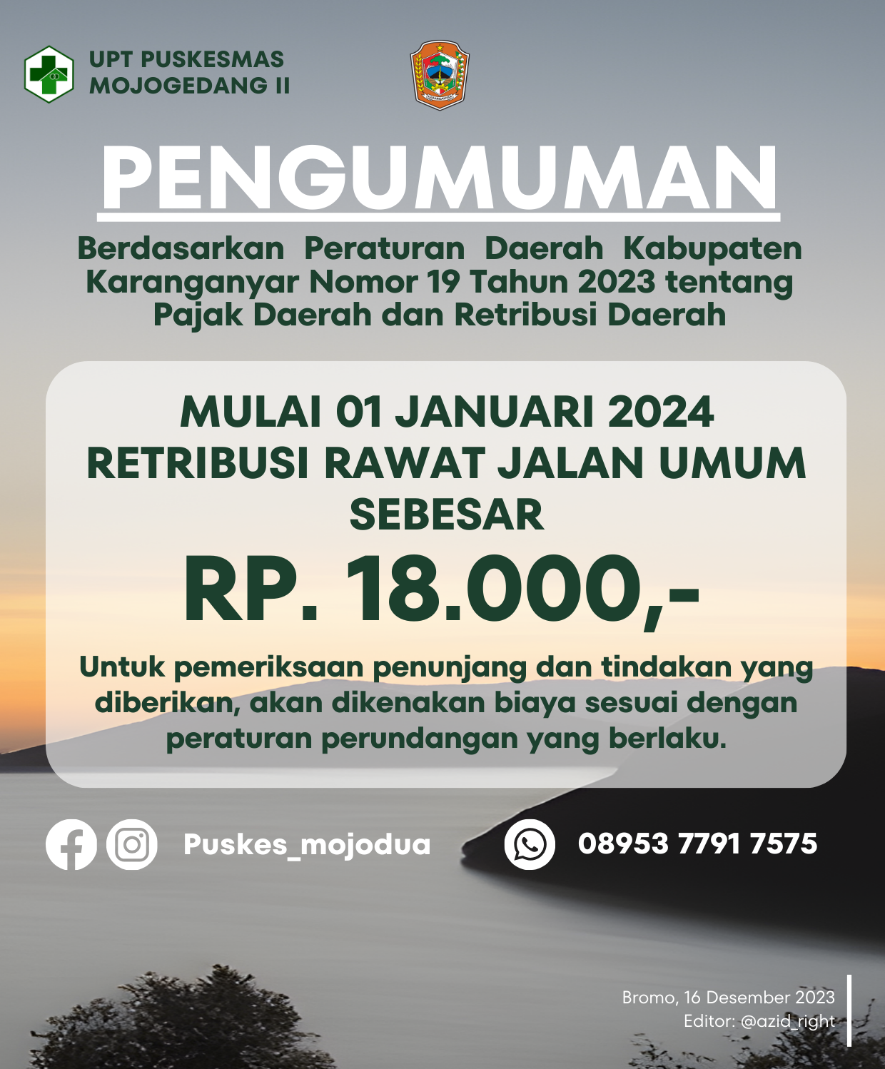 Tarif Pelayanan Badan Layanan Umum Daerah (BLUD)